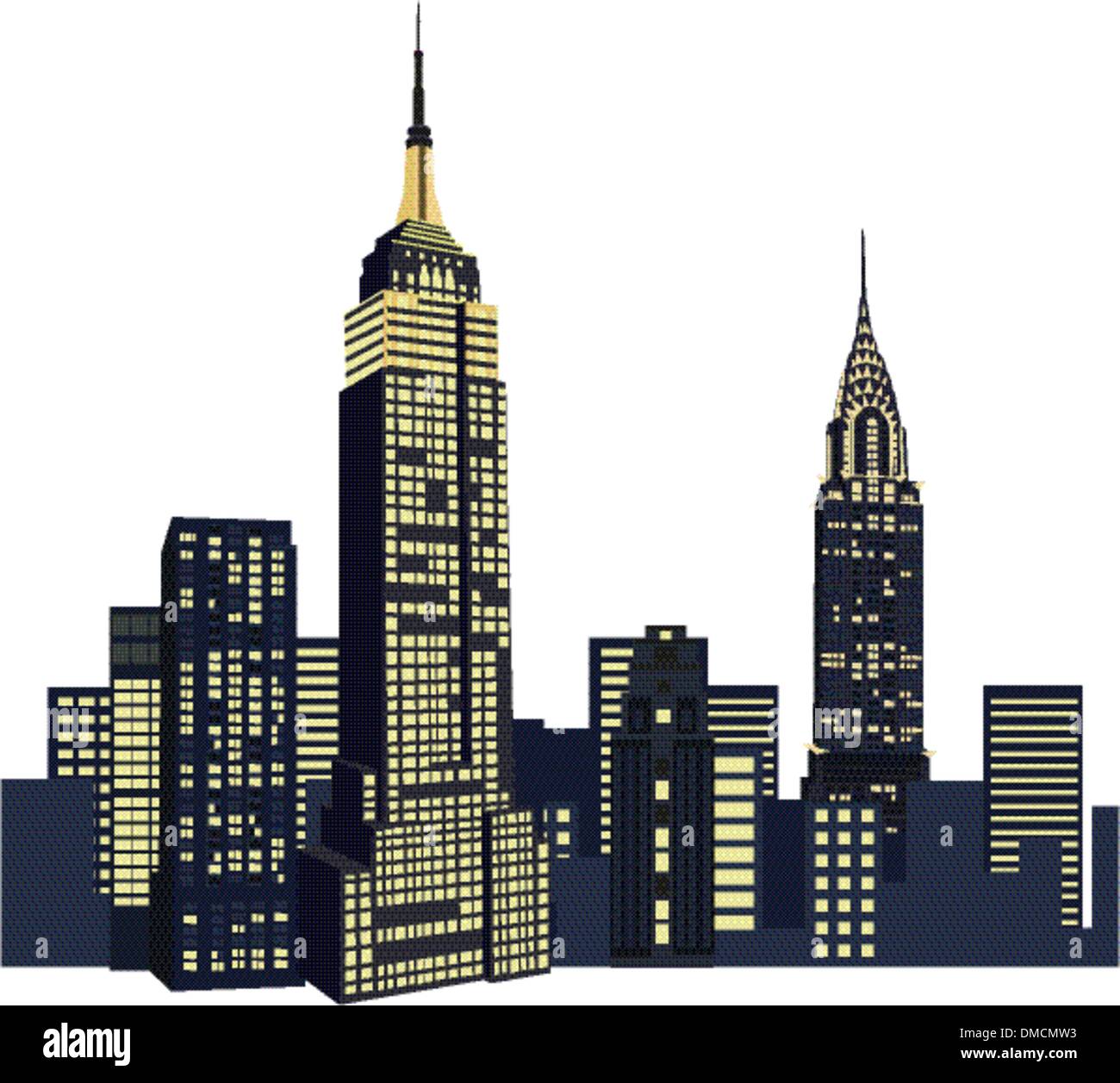 Gratte-ciel de New York Illustration de Vecteur