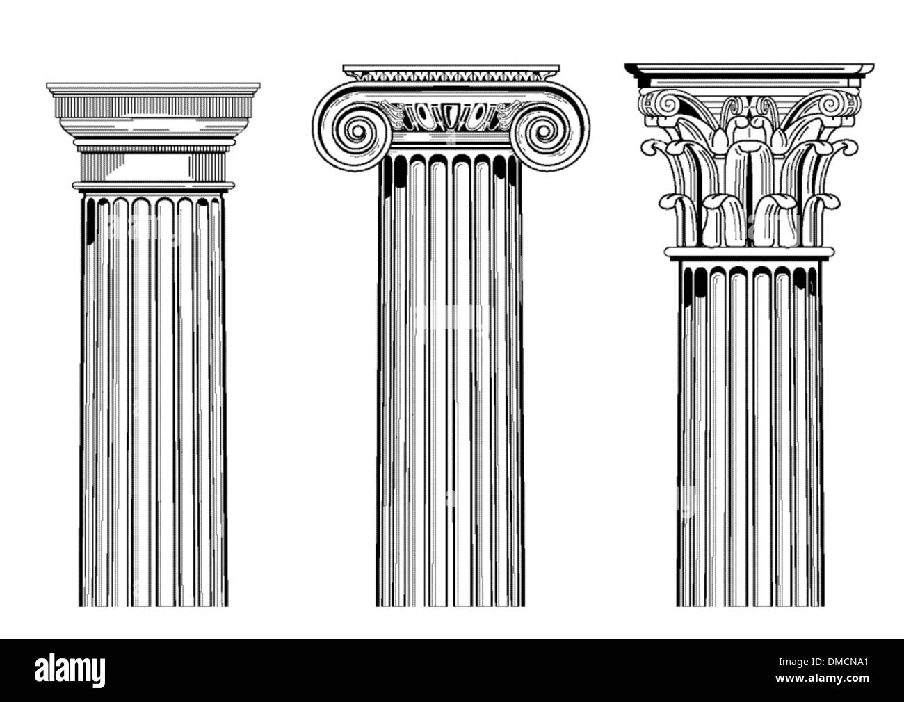 Chapiteaux de colonne Illustration de Vecteur