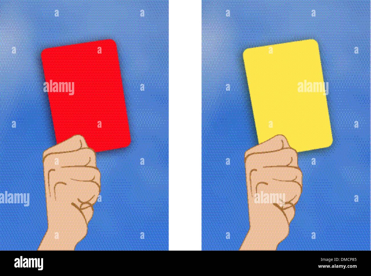 Carton jaune carton rouge Image Vectorielle Stock - Alamy