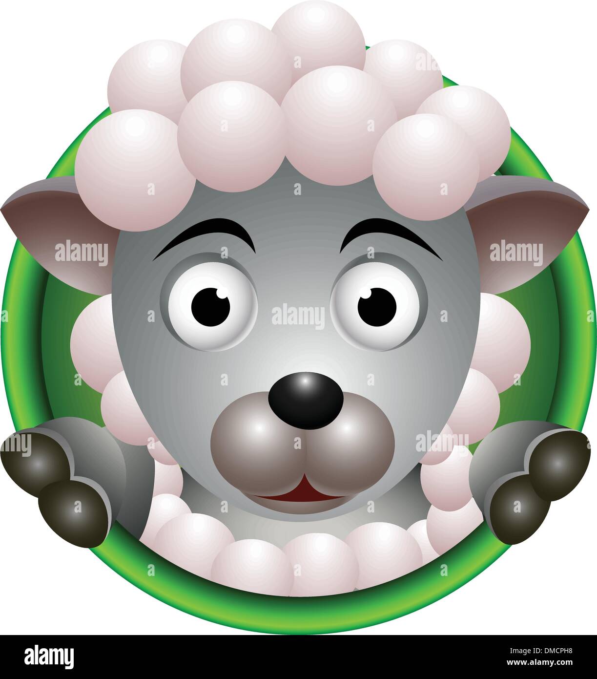 Tête de mouton mignon cartoon Illustration de Vecteur