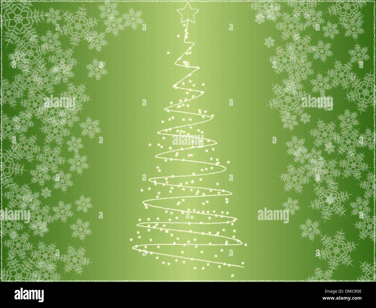 Arbre de Noël avec des flocons de neige Illustration de Vecteur