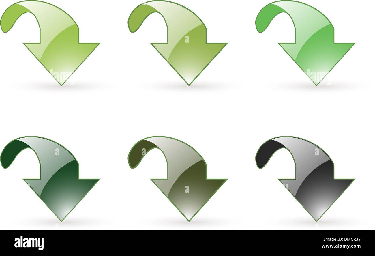Télécharger l'icône flèche bouton vert Illustration de Vecteur