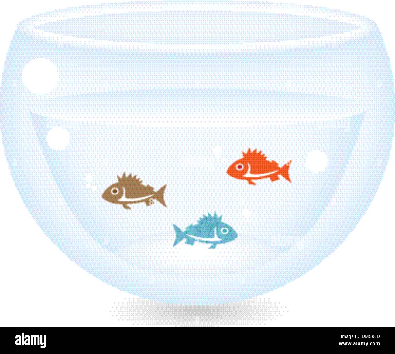 Dans un bol de poissons aquarium Illustration de Vecteur