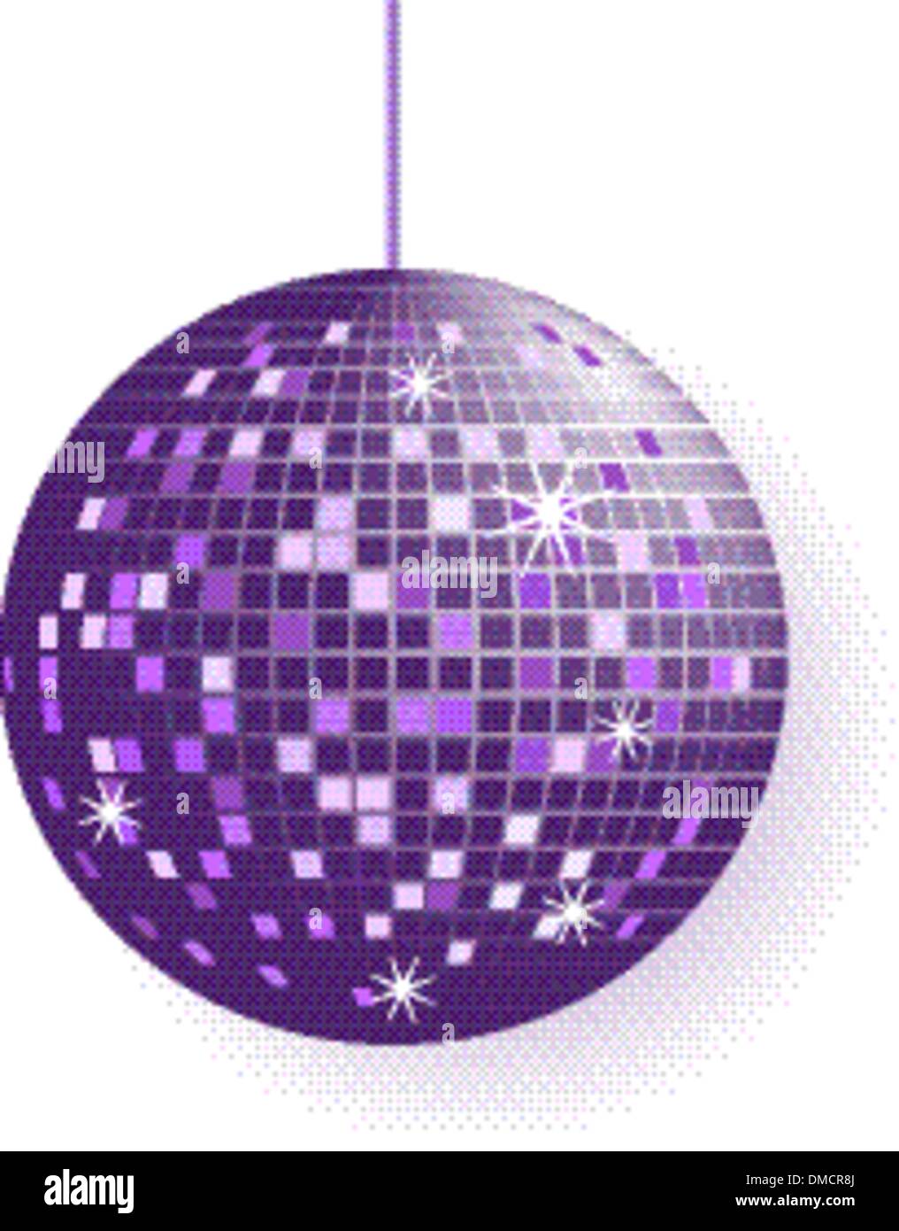 Boule disco dans des tons violet isolated on white Illustration de Vecteur