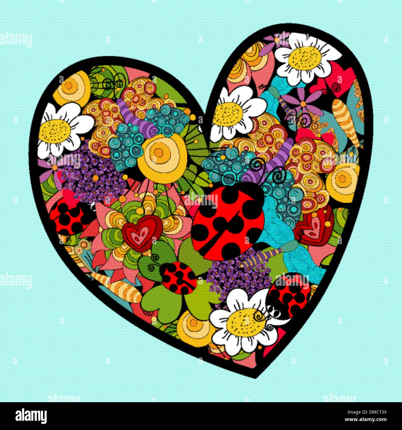 Cœur amour printemps dynamique Illustration de Vecteur