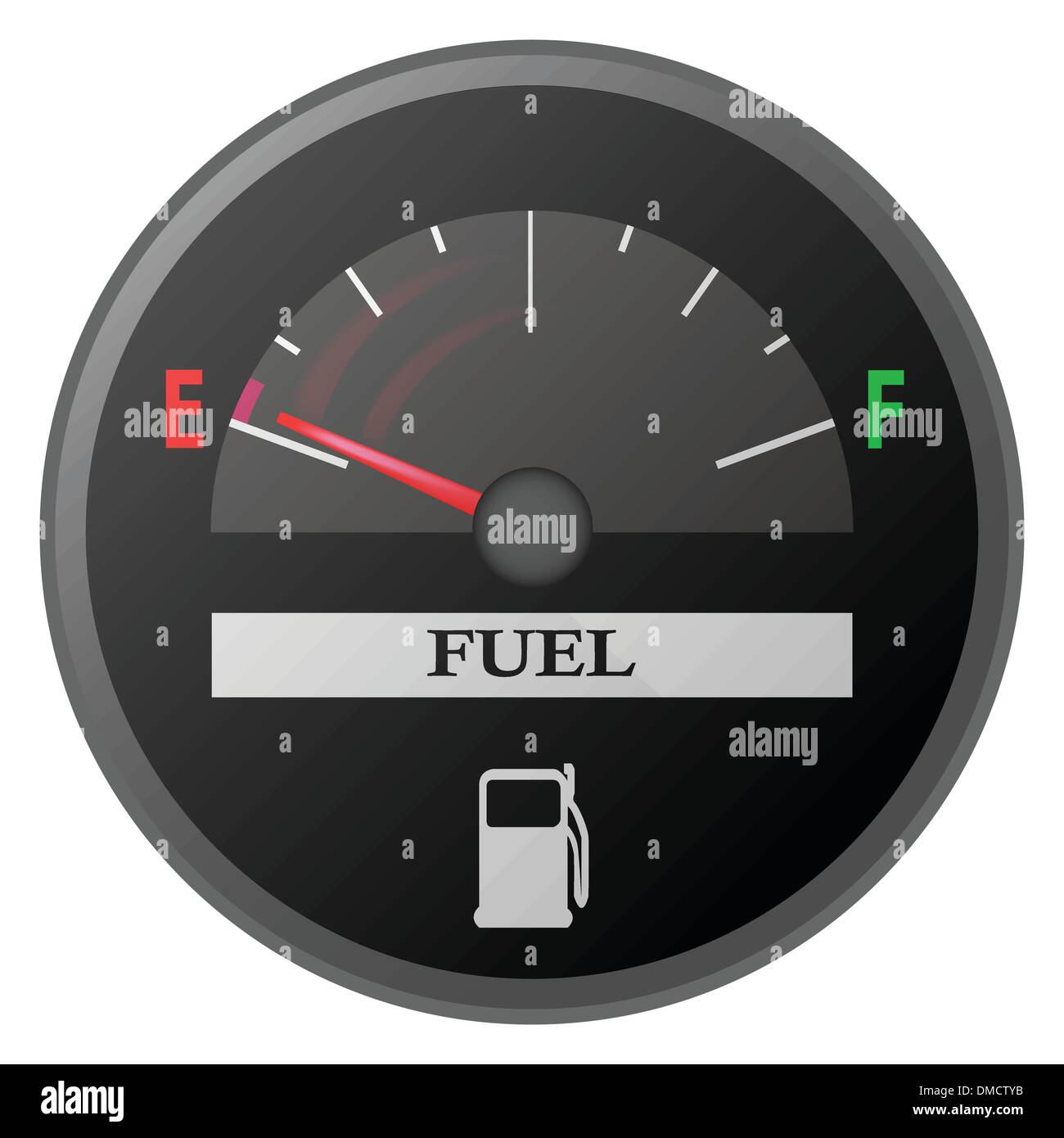 Tableau de bord voiture compteur essence, jauge de carburant Illustration de Vecteur