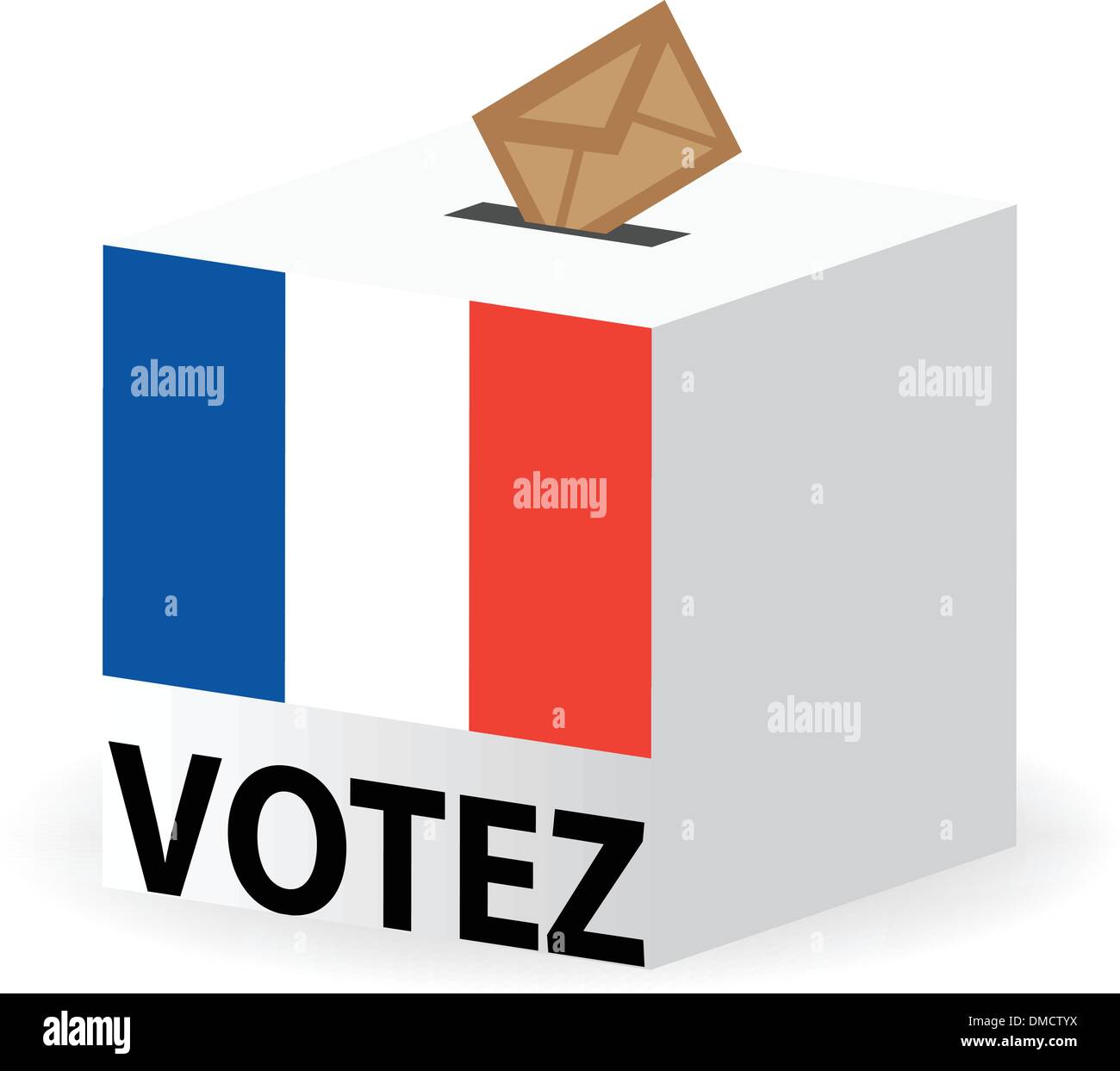 Sondage vote urne pour france / élections françaises Illustration de Vecteur