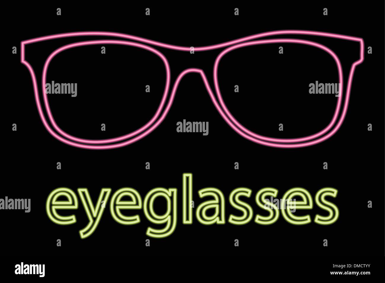 Symbole de lunettes néon Illustration de Vecteur