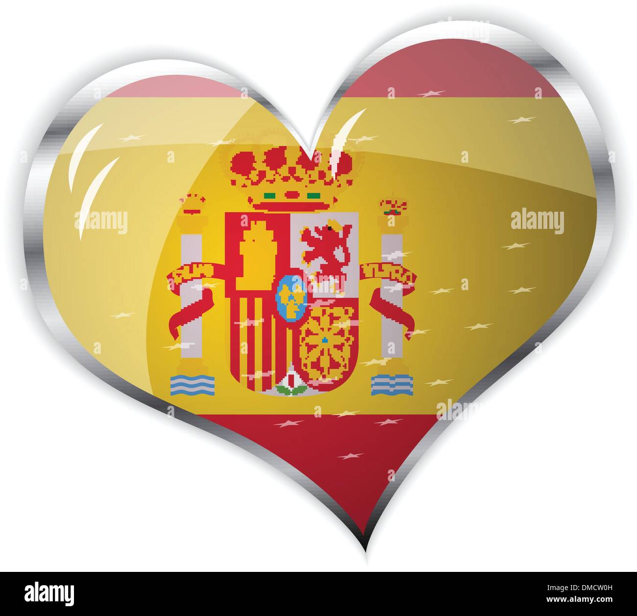 Pavillon de l'Espagne en forme de coeur Illustration de Vecteur
