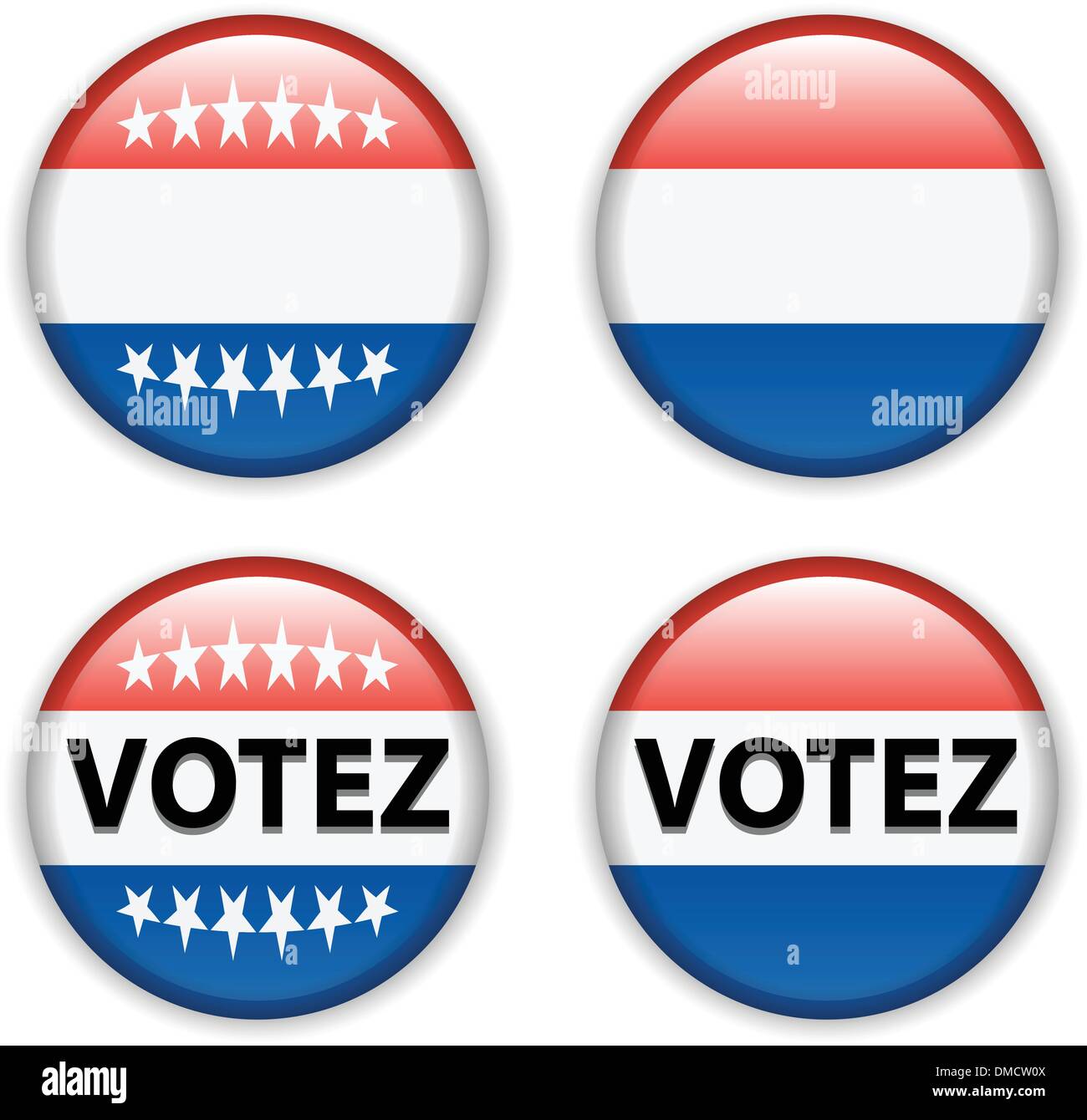 Vote vide bouton badge pour la France et l'élection présidentielle française Illustration de Vecteur