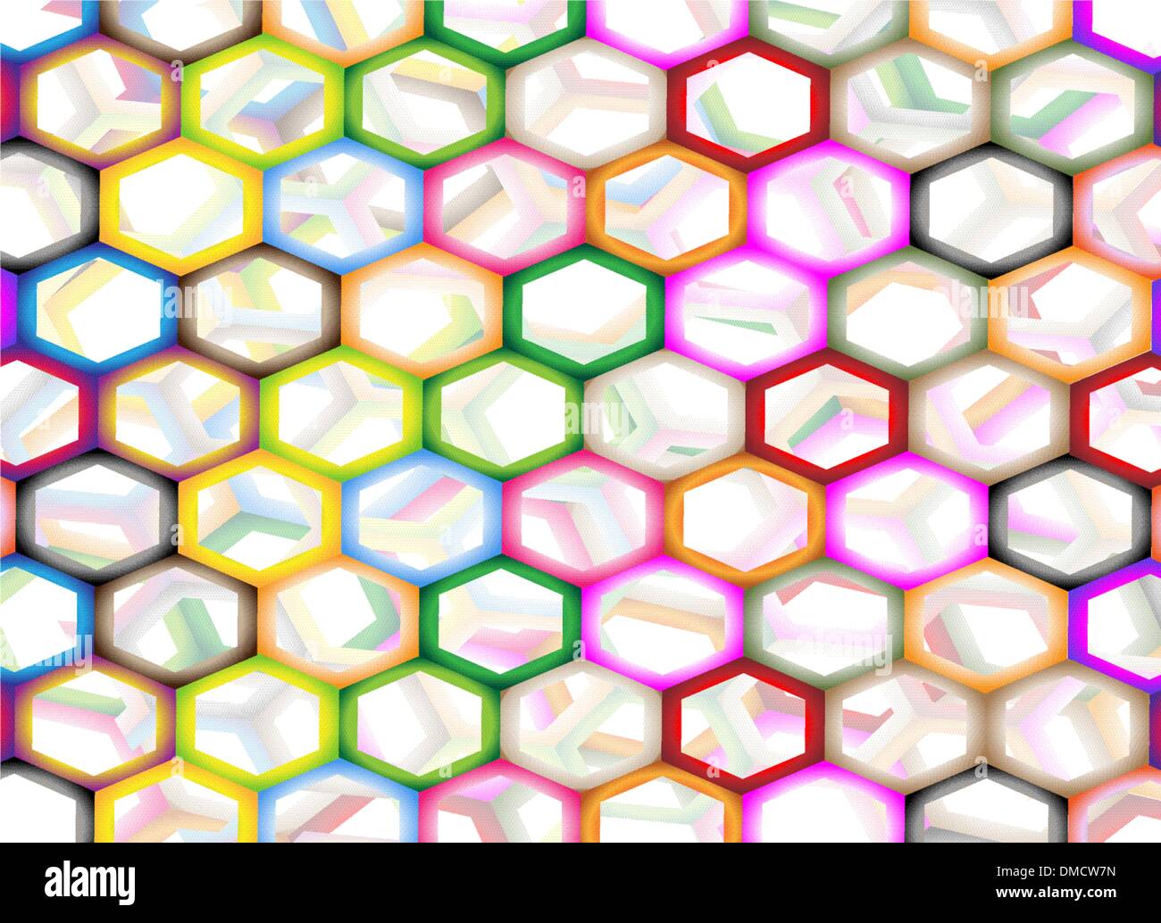 Plusieurs couleurs d'hexagone sur Abstract Background Illustration de Vecteur