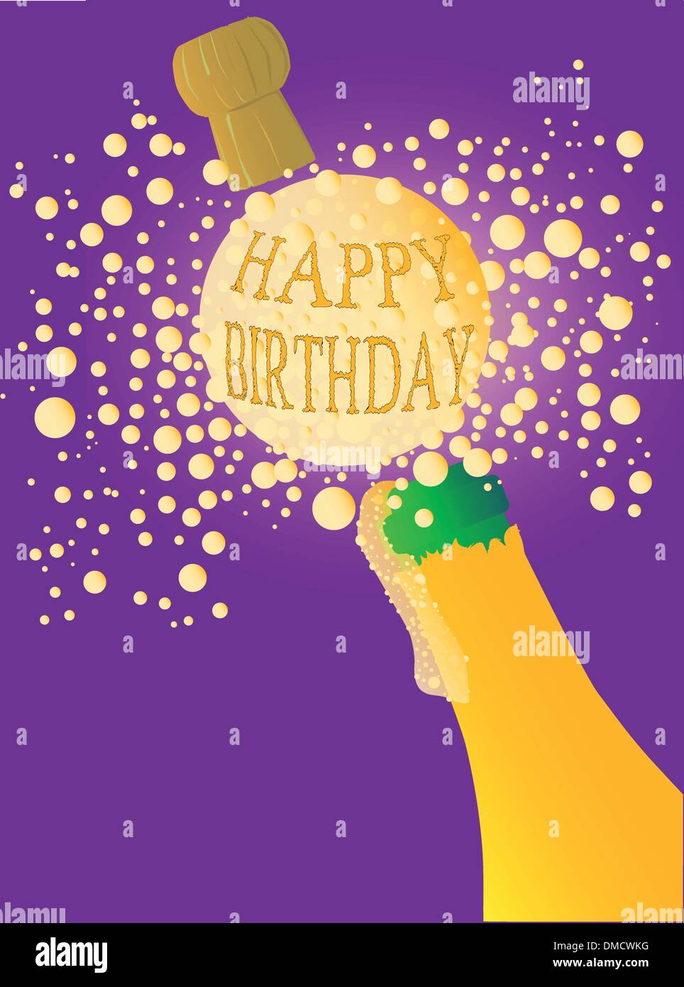 Joyeux Anniversaire Champagne Image Vectorielle Stock Alamy