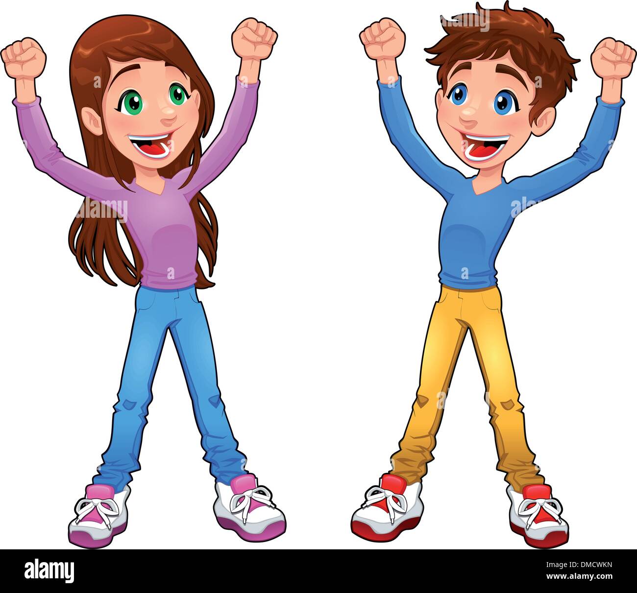 Twin Boy Girl Teen Banque D Images Vectorielles Alamy