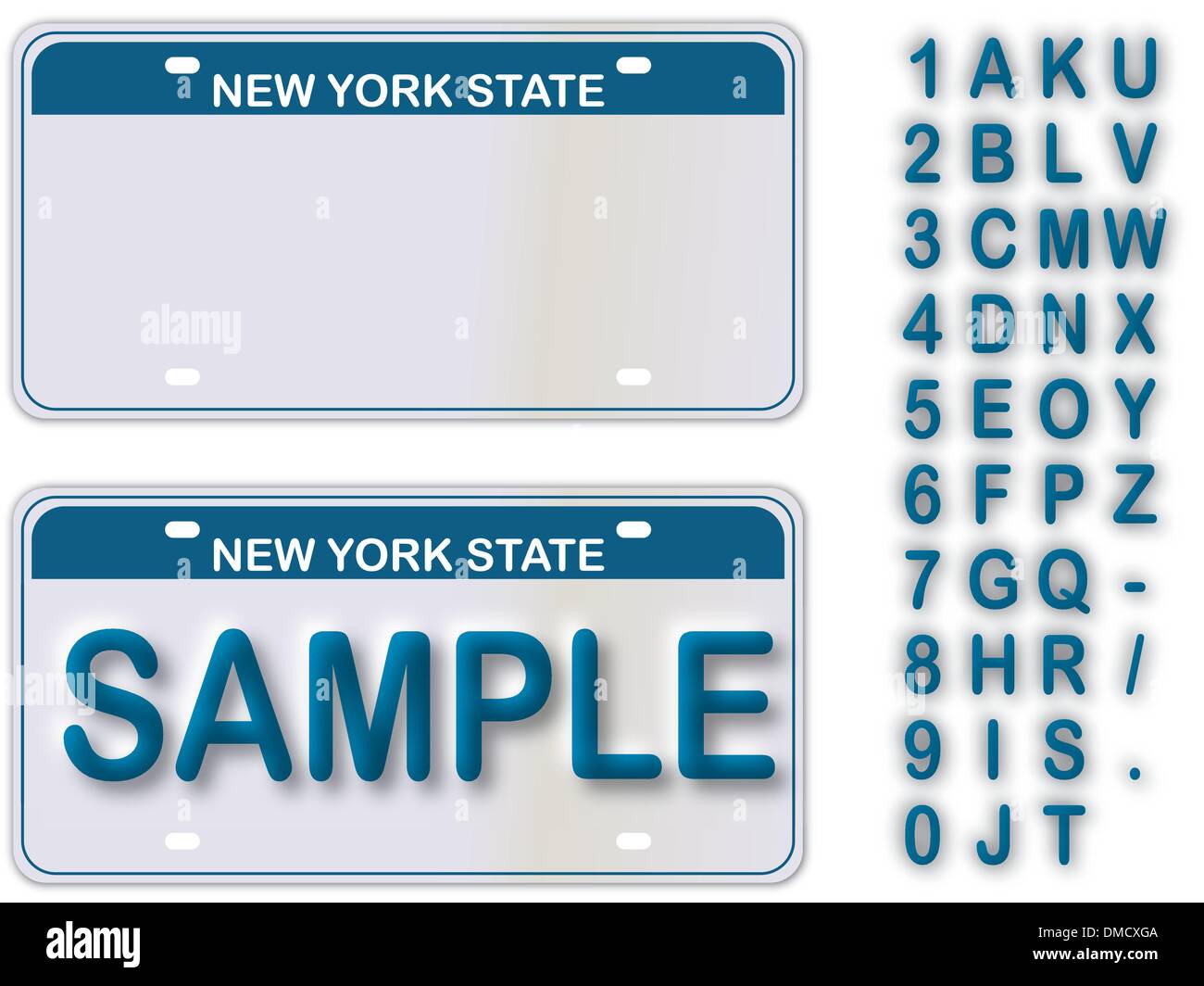 La plaque d'immatriculation vide New York avec texte modifiable vivre Illustration de Vecteur
