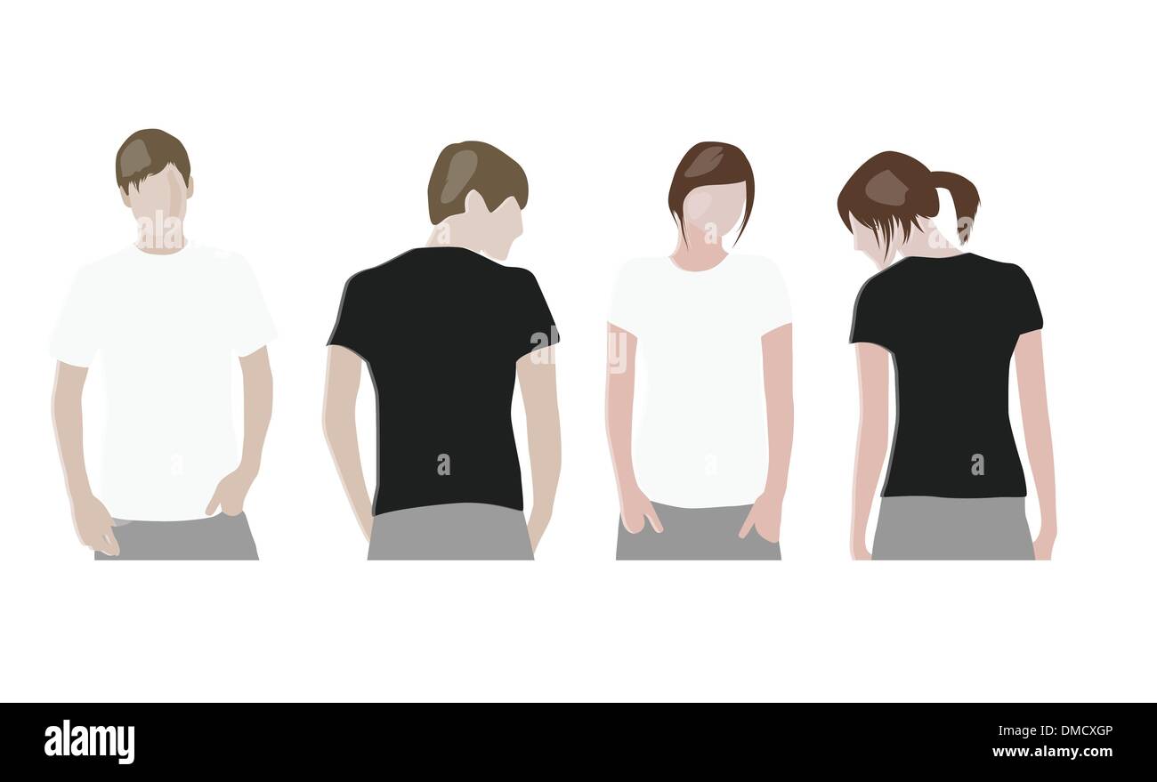 T-shirt design templates (avant et arrière) Illustration de Vecteur
