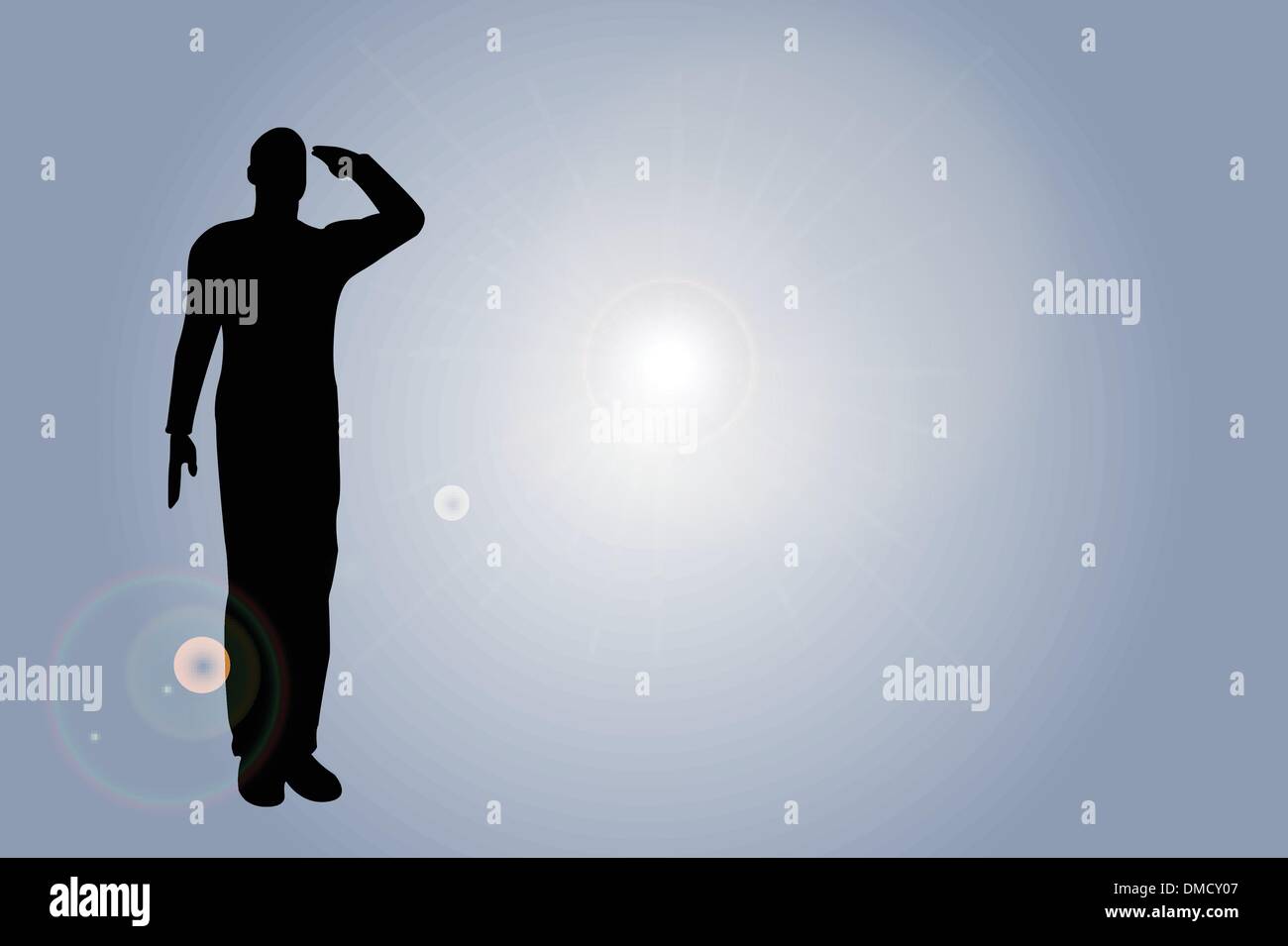 Silhouette d'un soldat de l'armée américaine saluting Illustration de Vecteur