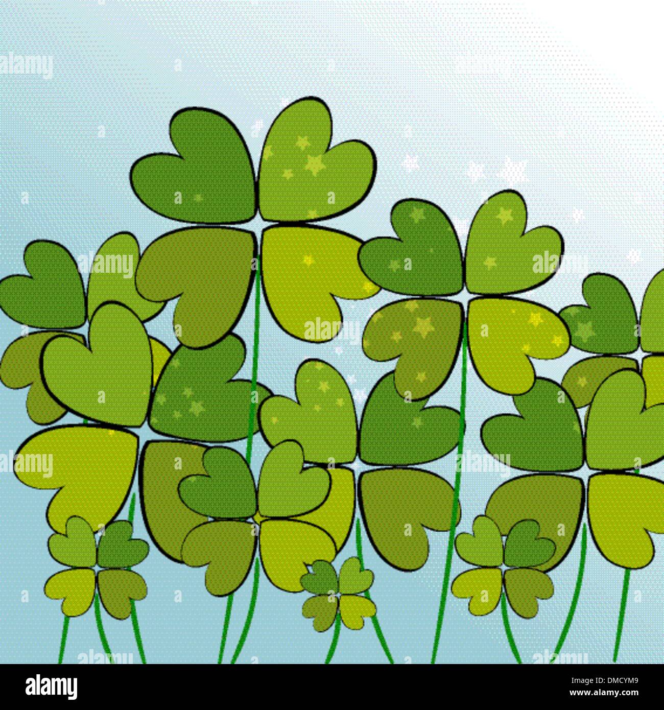 La transparence vert trèfles Illustration de Vecteur