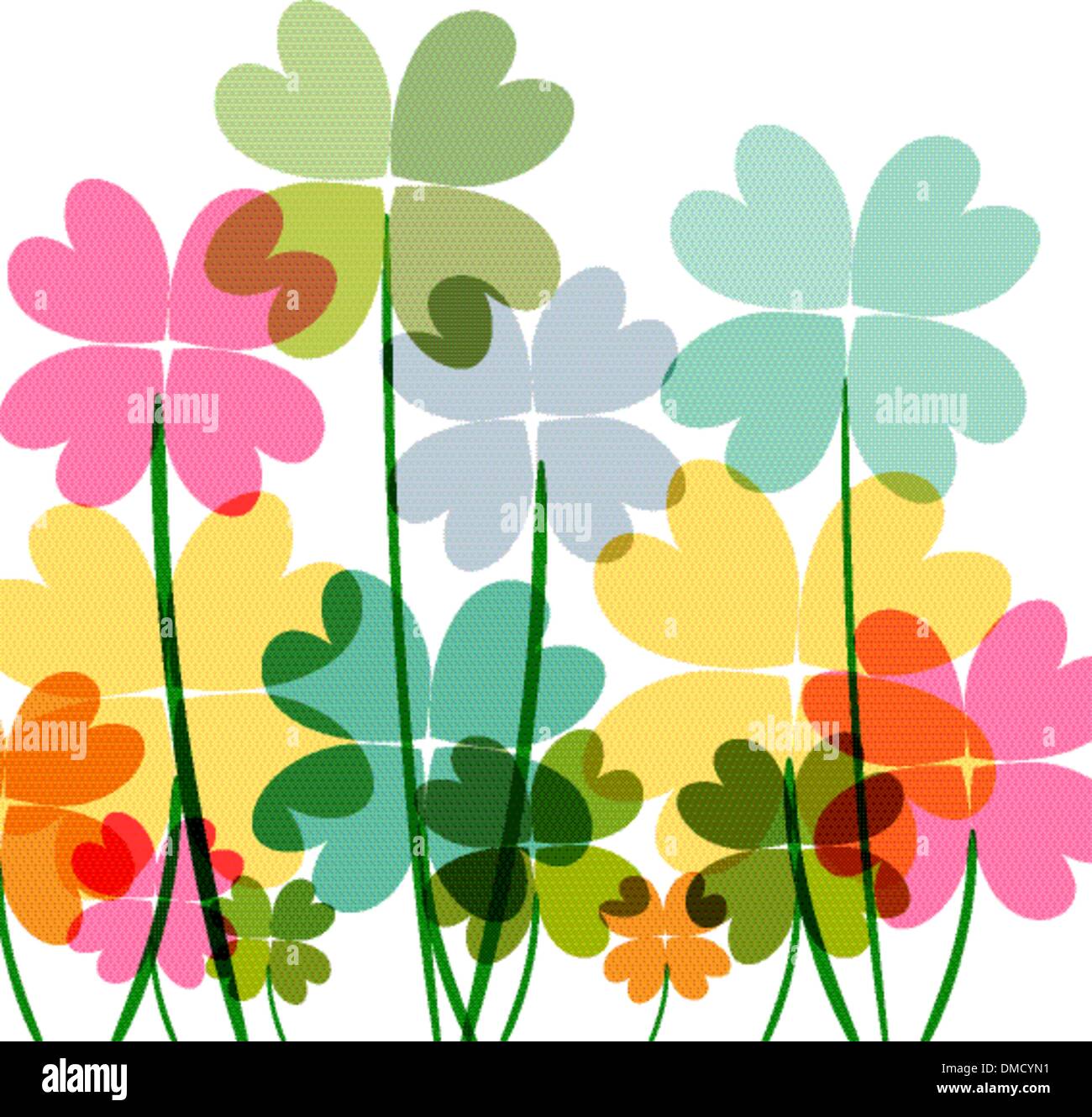 La transparence des fleurs multicolores Illustration de Vecteur