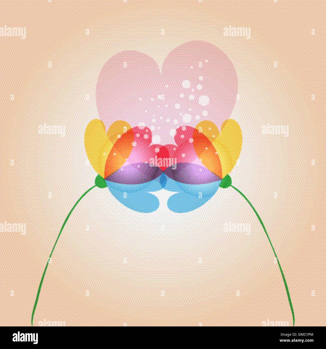 L'amour de la transparence des fleurs Illustration de Vecteur