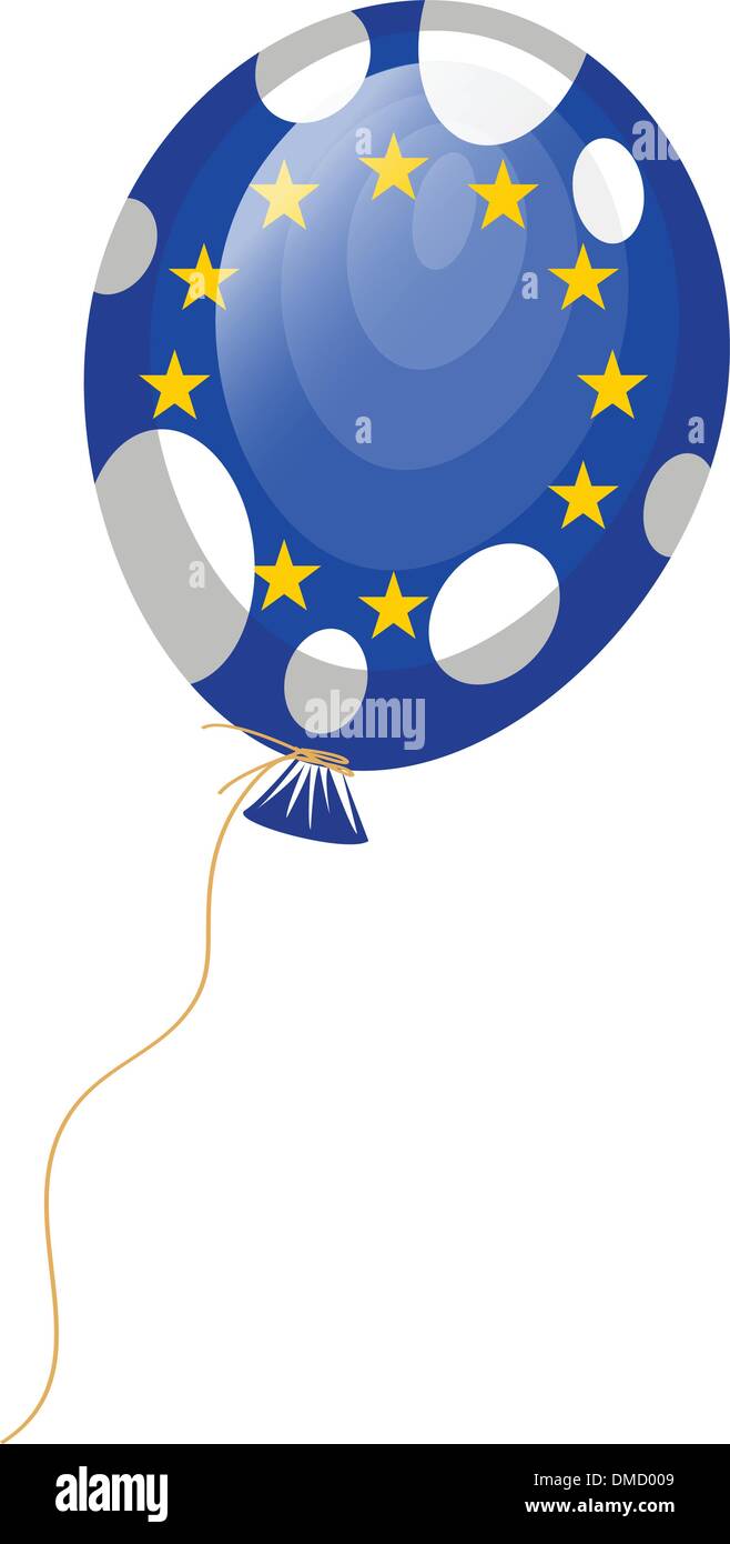 Ballon drapeau de l'Union européenne Illustration de Vecteur