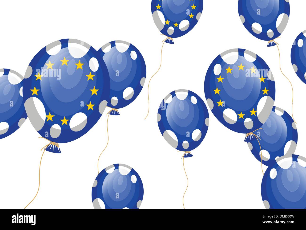 Ballon drapeau de l'Union européenne Illustration de Vecteur