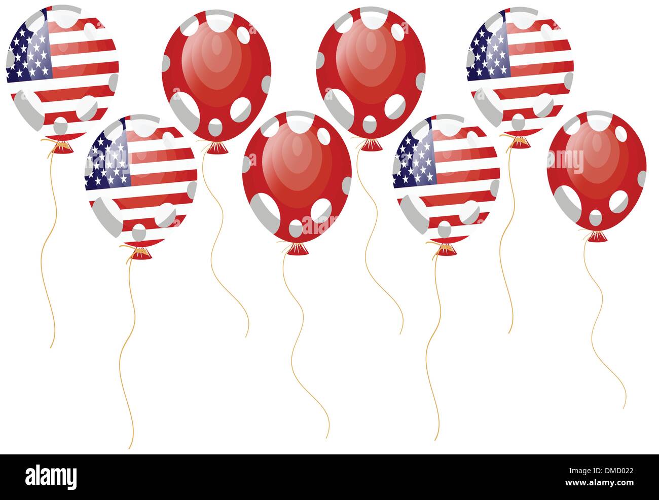 Ballon rouge du drapeau américain Illustration de Vecteur