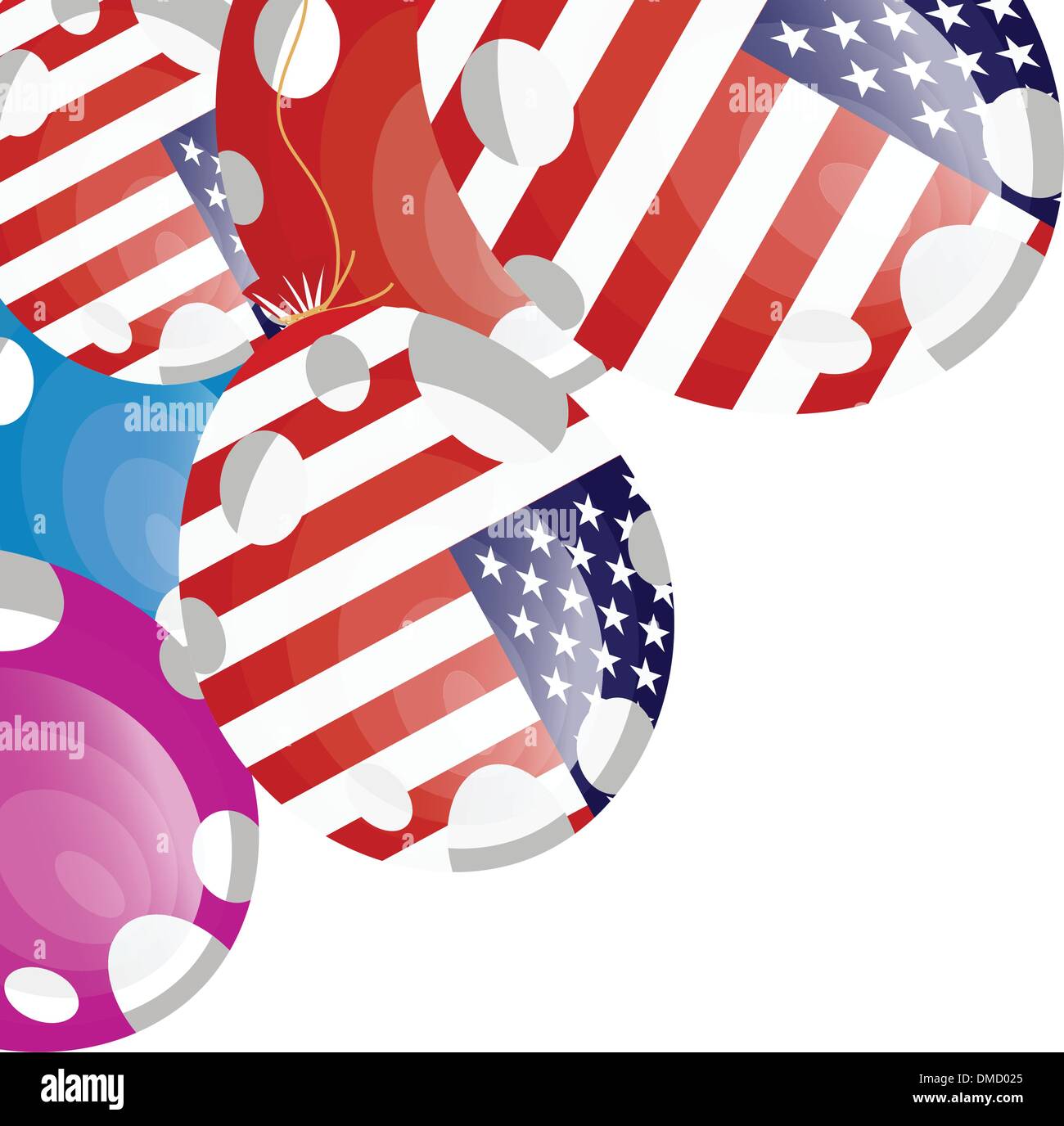 Ballon rouge du drapeau américain Illustration de Vecteur