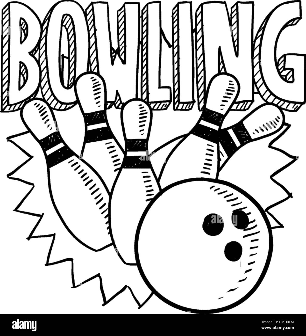 Croquis de bowling Image Vectorielle Stock - Alamy