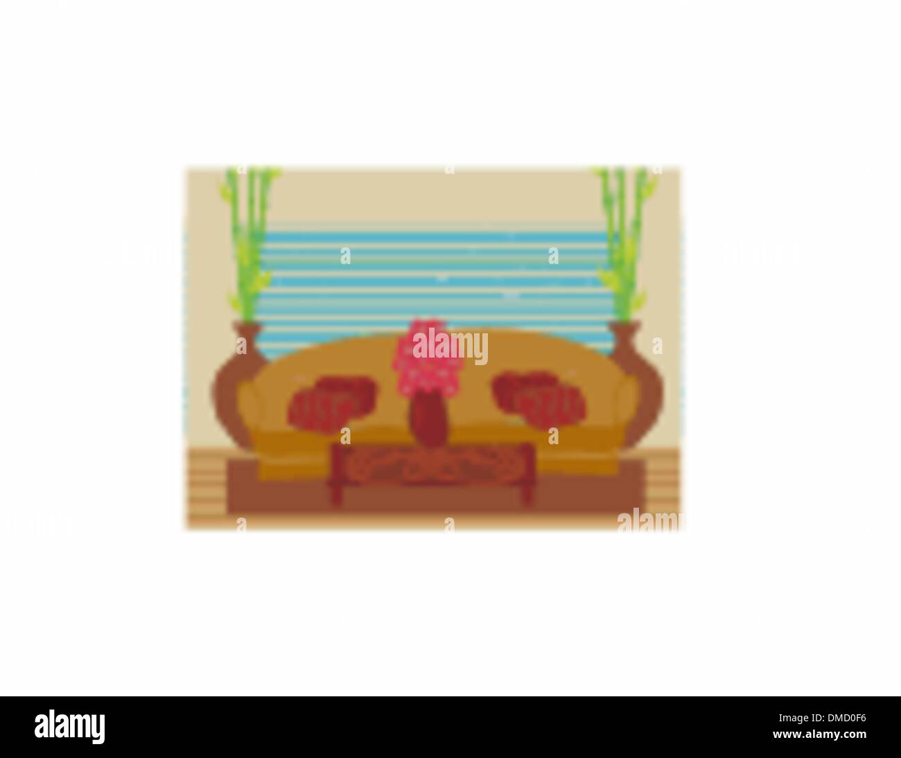 L'intérieur à la mode de salon - vector Illustration de Vecteur