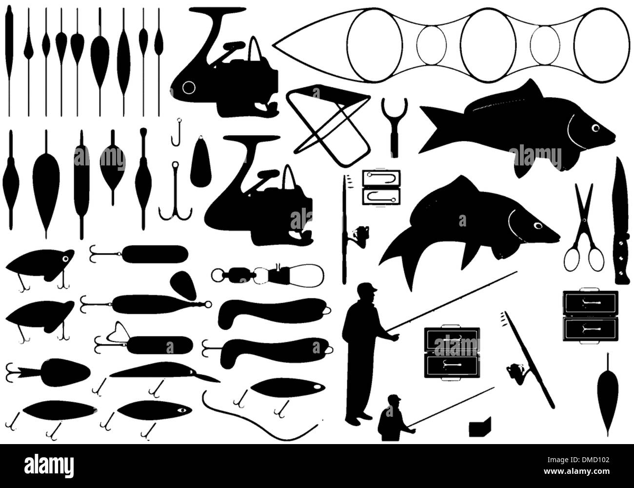 Outils de pêche Image Vectorielle Stock - Alamy