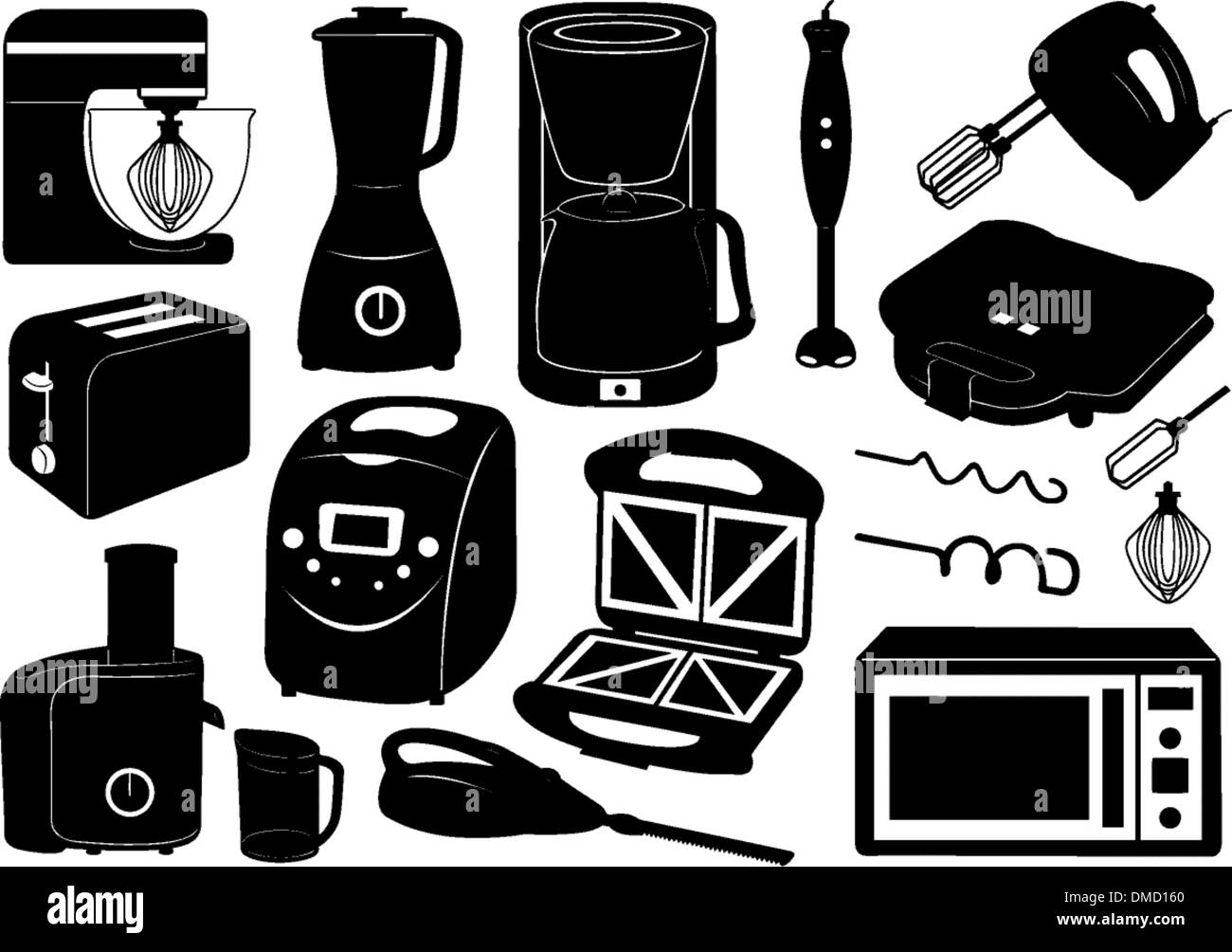 Ensemble d'appareils de cuisine Illustration de Vecteur