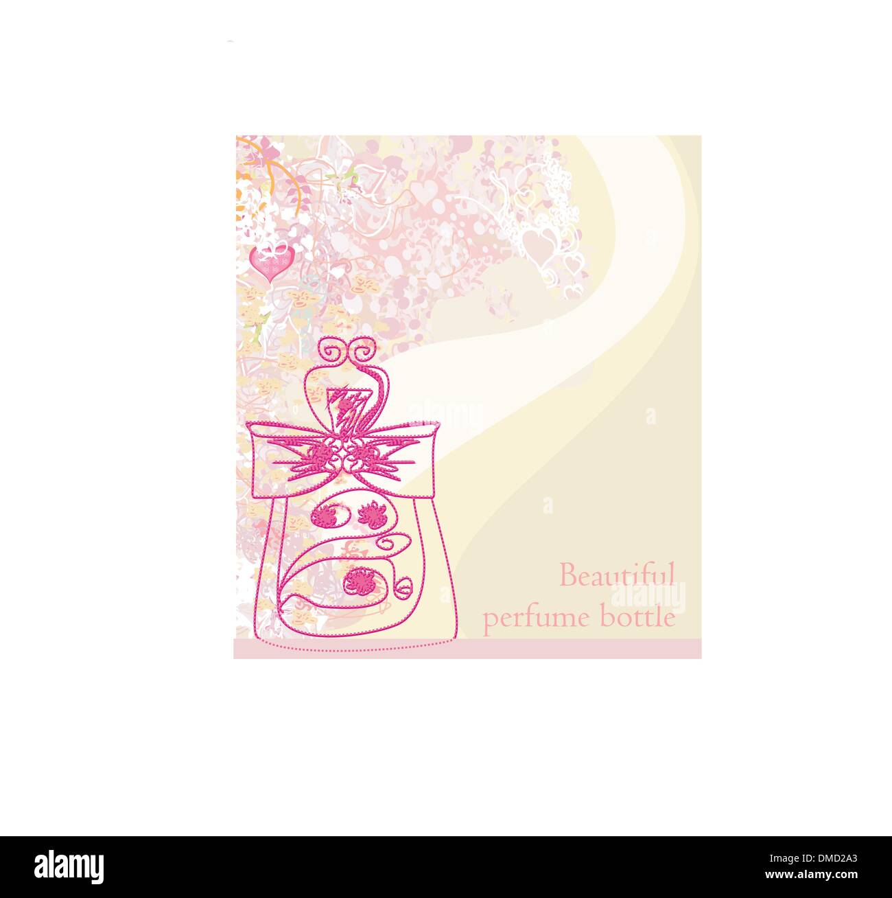 Flacon de parfum avec un arôme floral Illustration de Vecteur