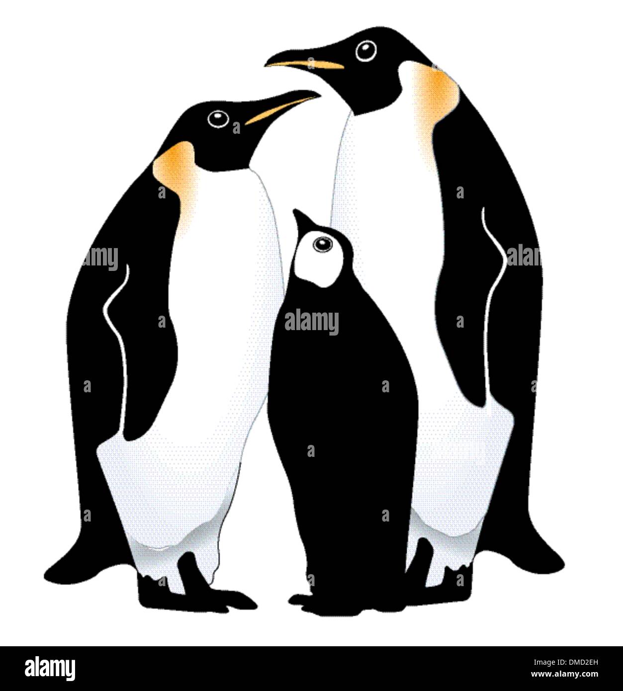 famille pingouin Illustration de Vecteur