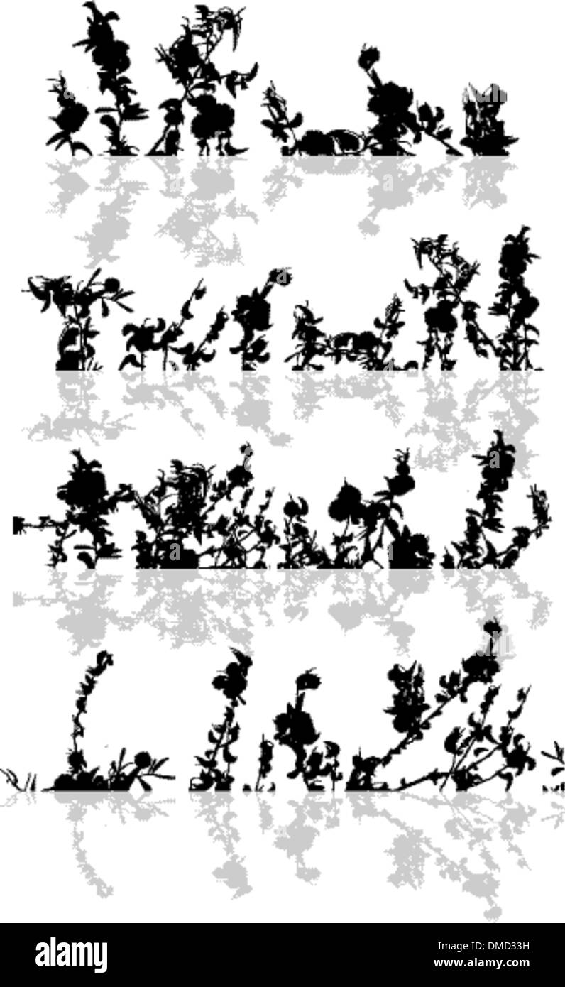 Frontières de feuillage Illustration de Vecteur