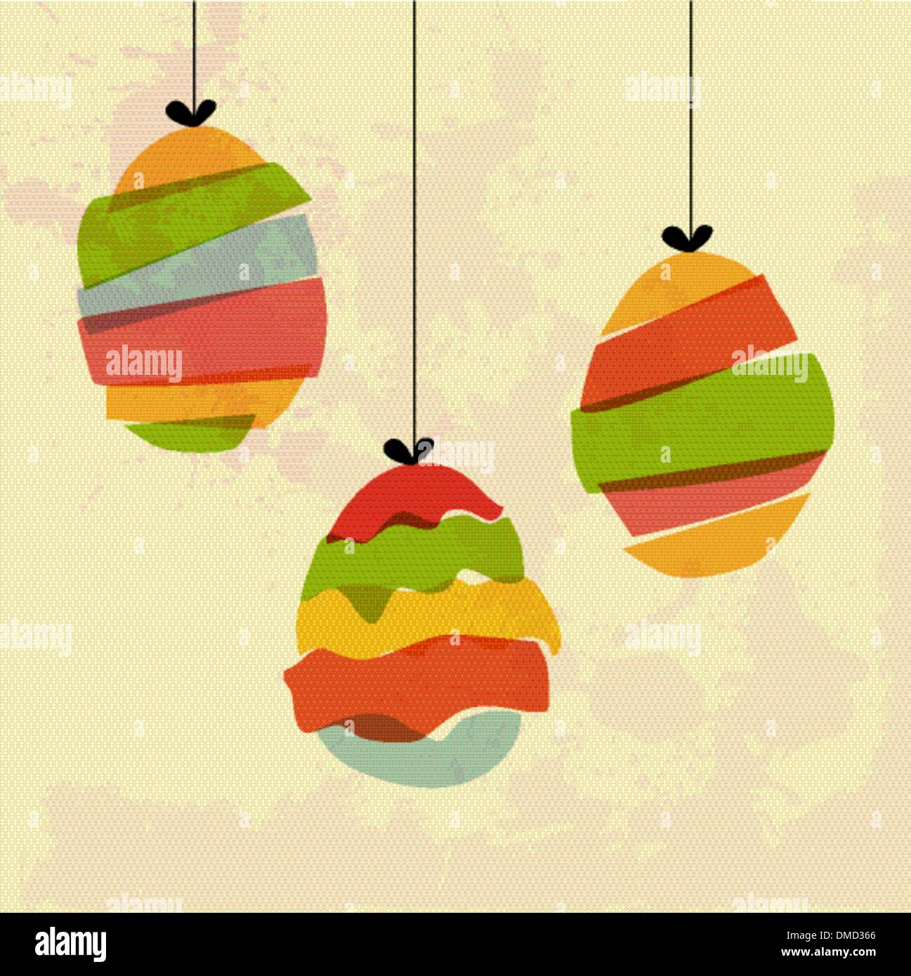 Grunge hanging Easter eggs Illustration de Vecteur