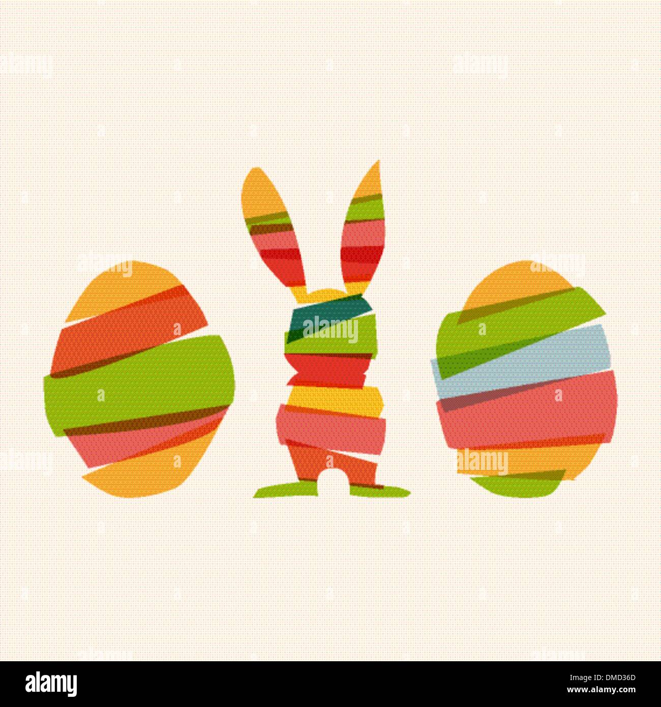 Lapin de Pâques et les oeufs de la diversité Illustration de Vecteur