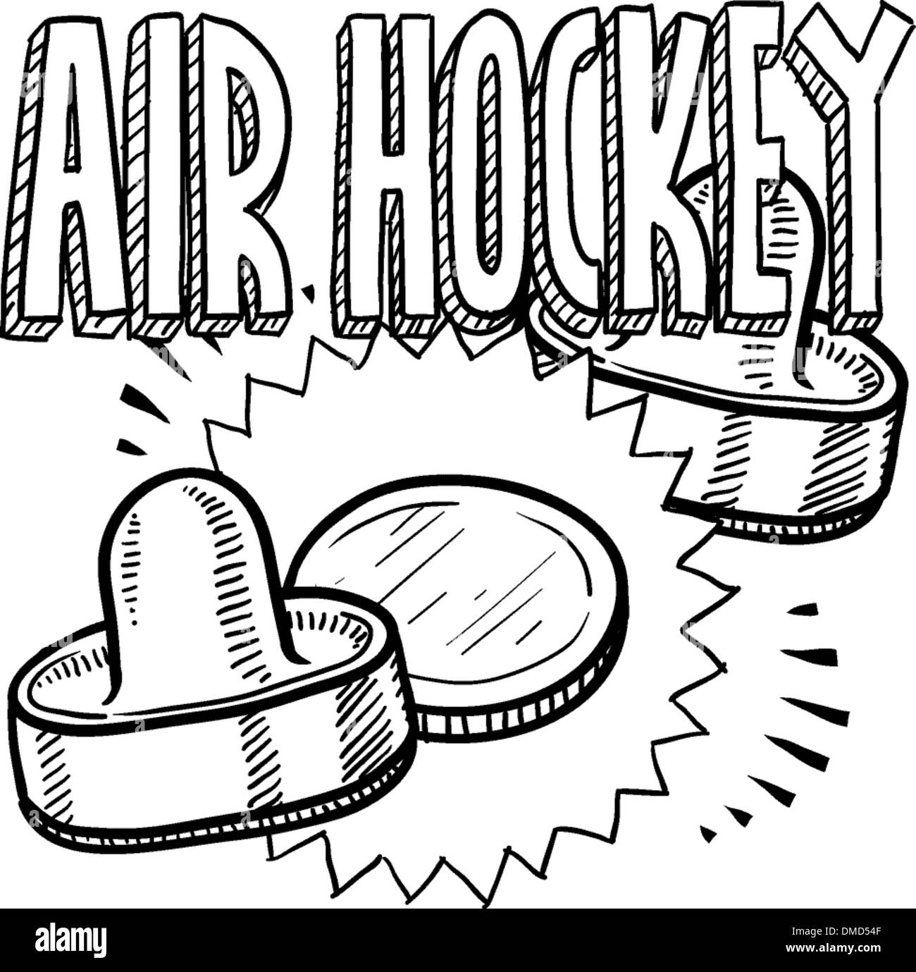 Croquis de air hockey Illustration de Vecteur