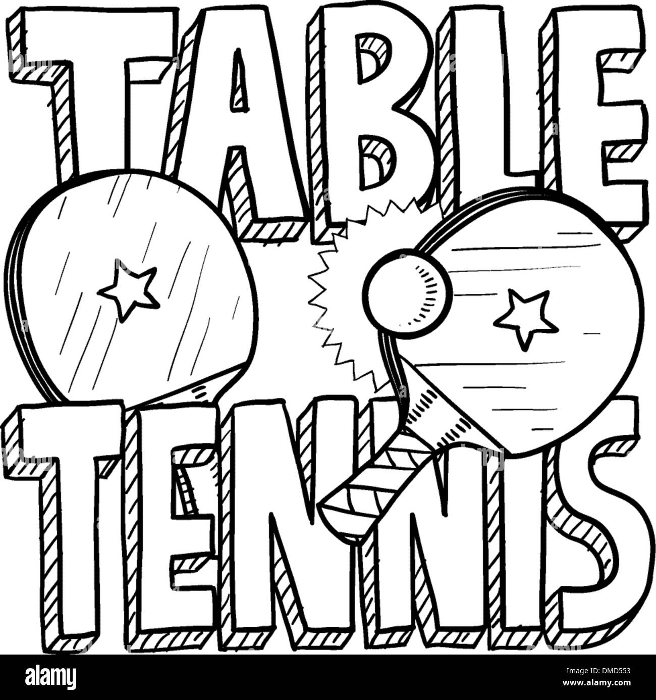 Tennis de table croquis Illustration de Vecteur