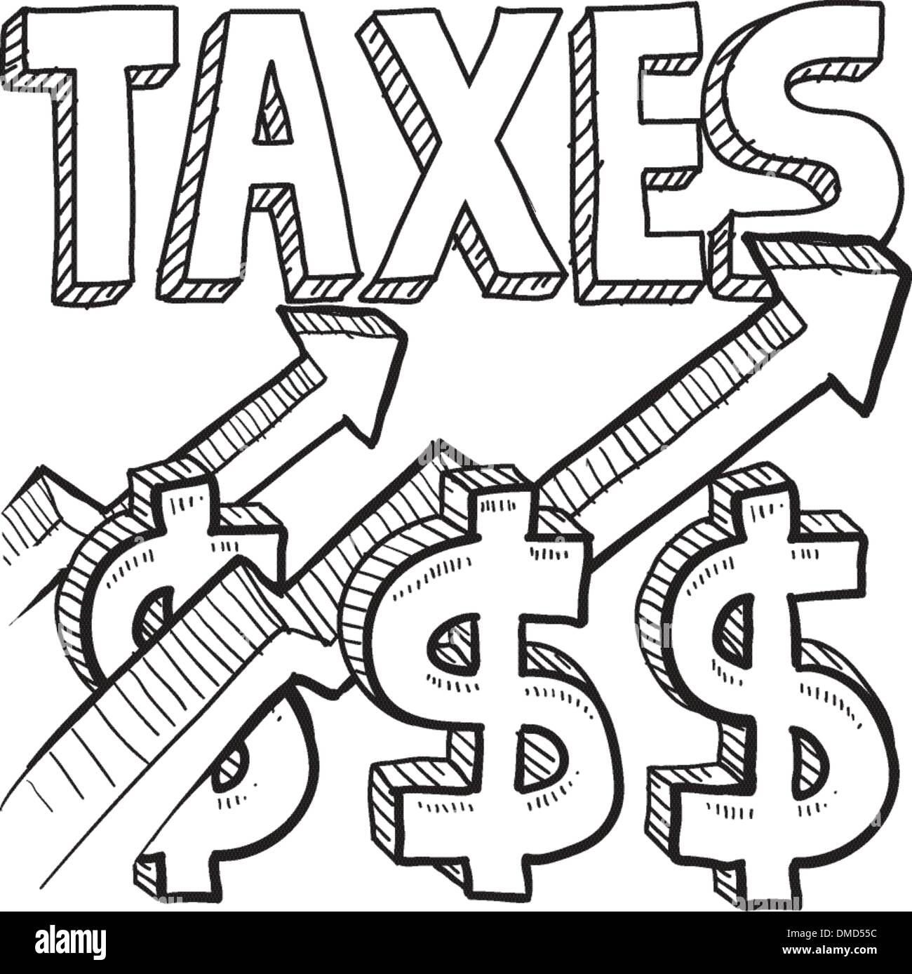 L'augmentation de taxes sketch Illustration de Vecteur