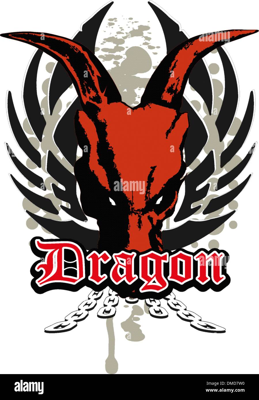 crâne de Dragon Illustration de Vecteur