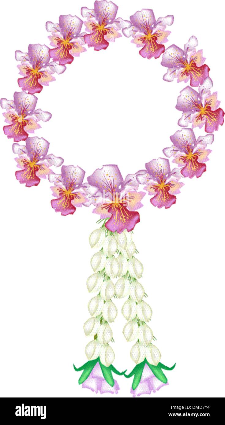 Une rose fraîche d'orchidée Vanda Garland Illustration de Vecteur