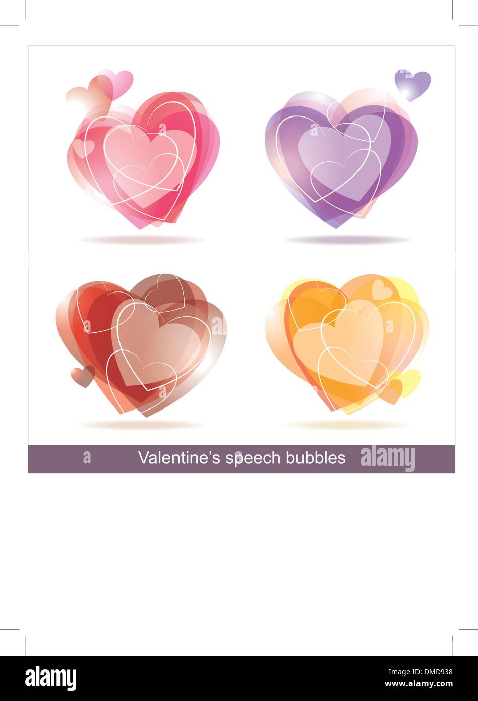 Cœurs Speech bubbles Illustration de Vecteur