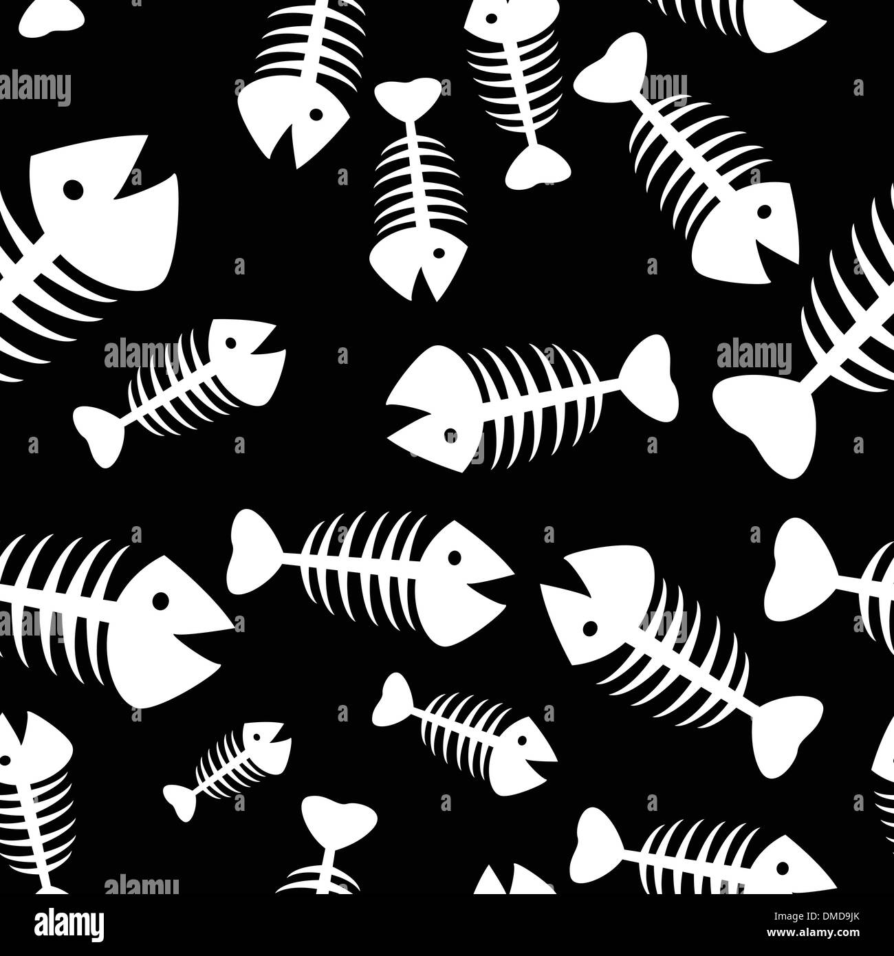 Le vecteur résumé squelette de poisson de fond sans soudure Illustration de Vecteur