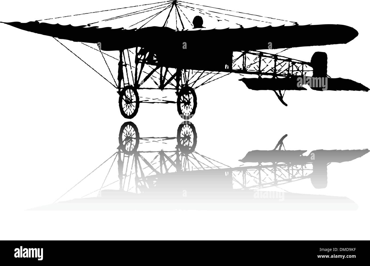L'ancien vecteur silhouette avion Illustration de Vecteur