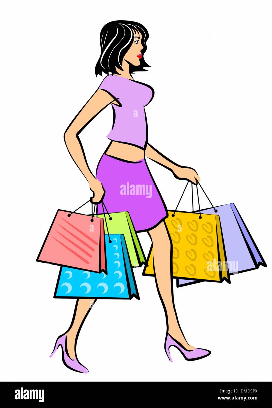 Shopping femme Illustration de Vecteur