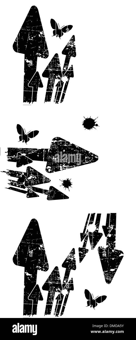 Le noir et blanc rétro vector grunge background Illustration de Vecteur