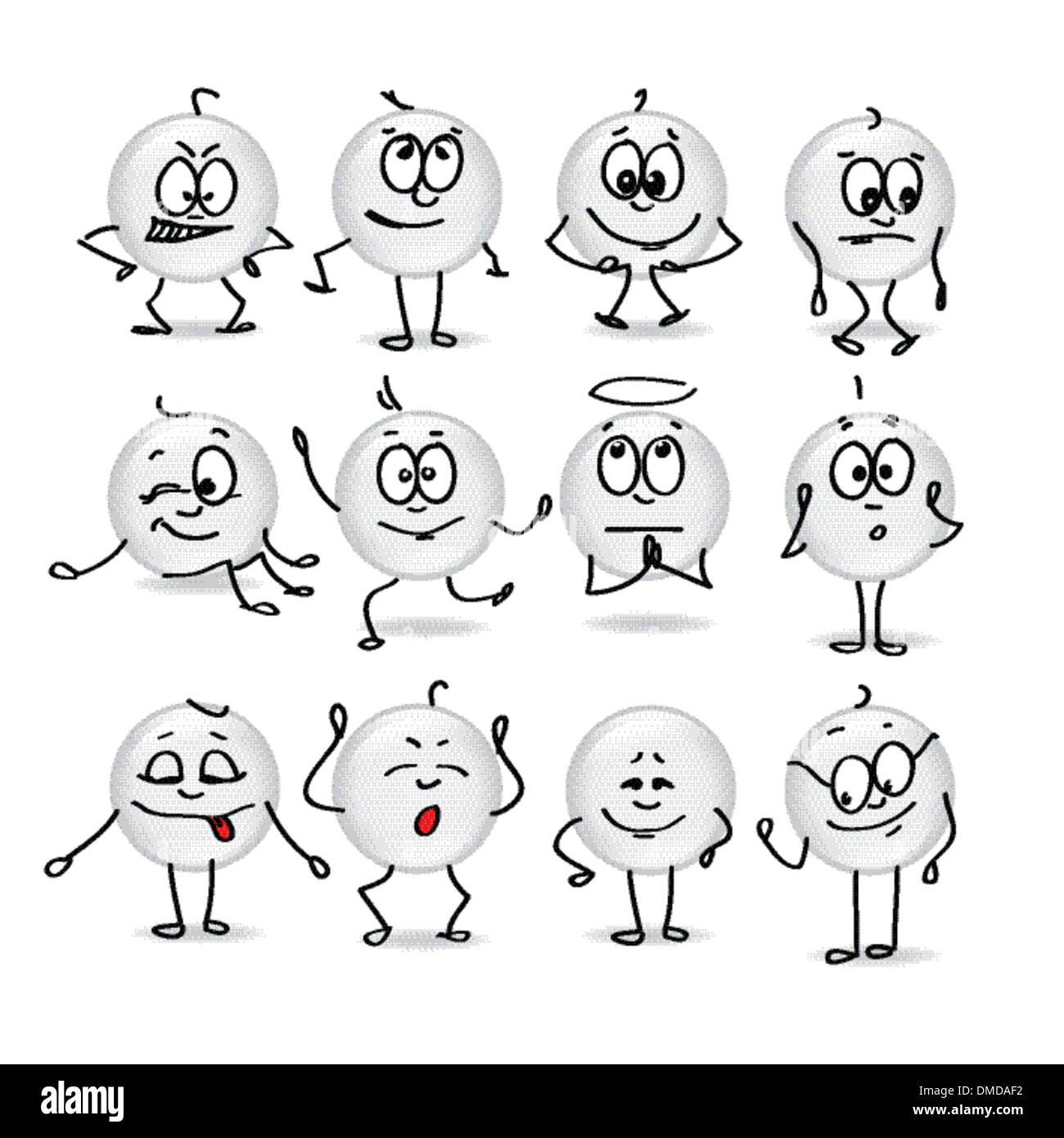 Smiley vecteur d'émotions moods Illustration de Vecteur