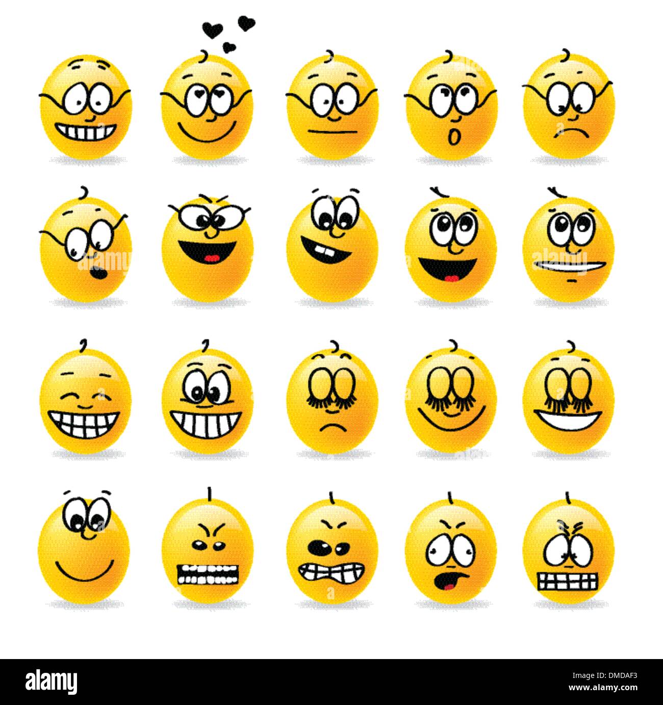 Smiley vecteur d'émotions moods Illustration de Vecteur