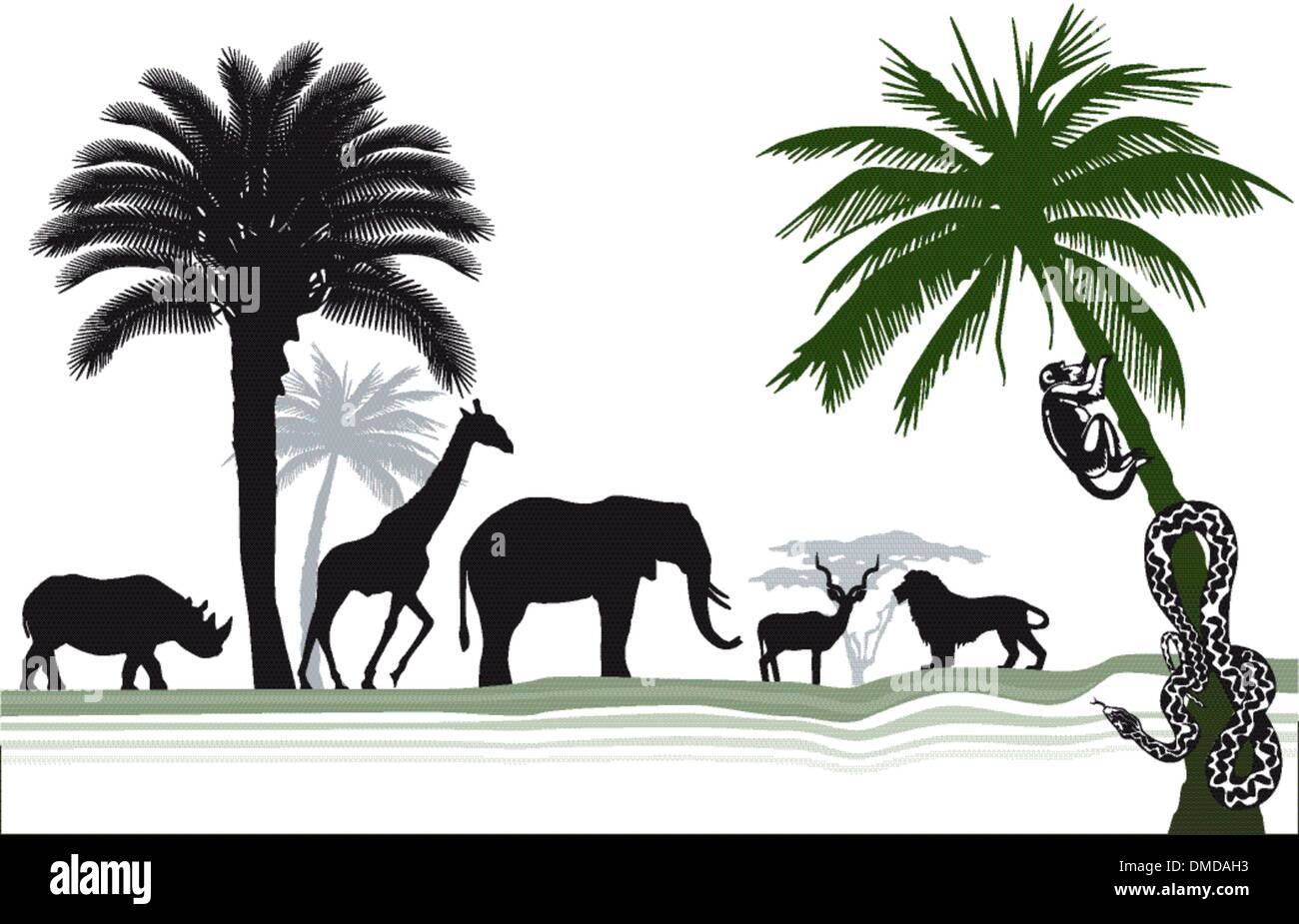 La faune africaine Illustration de Vecteur