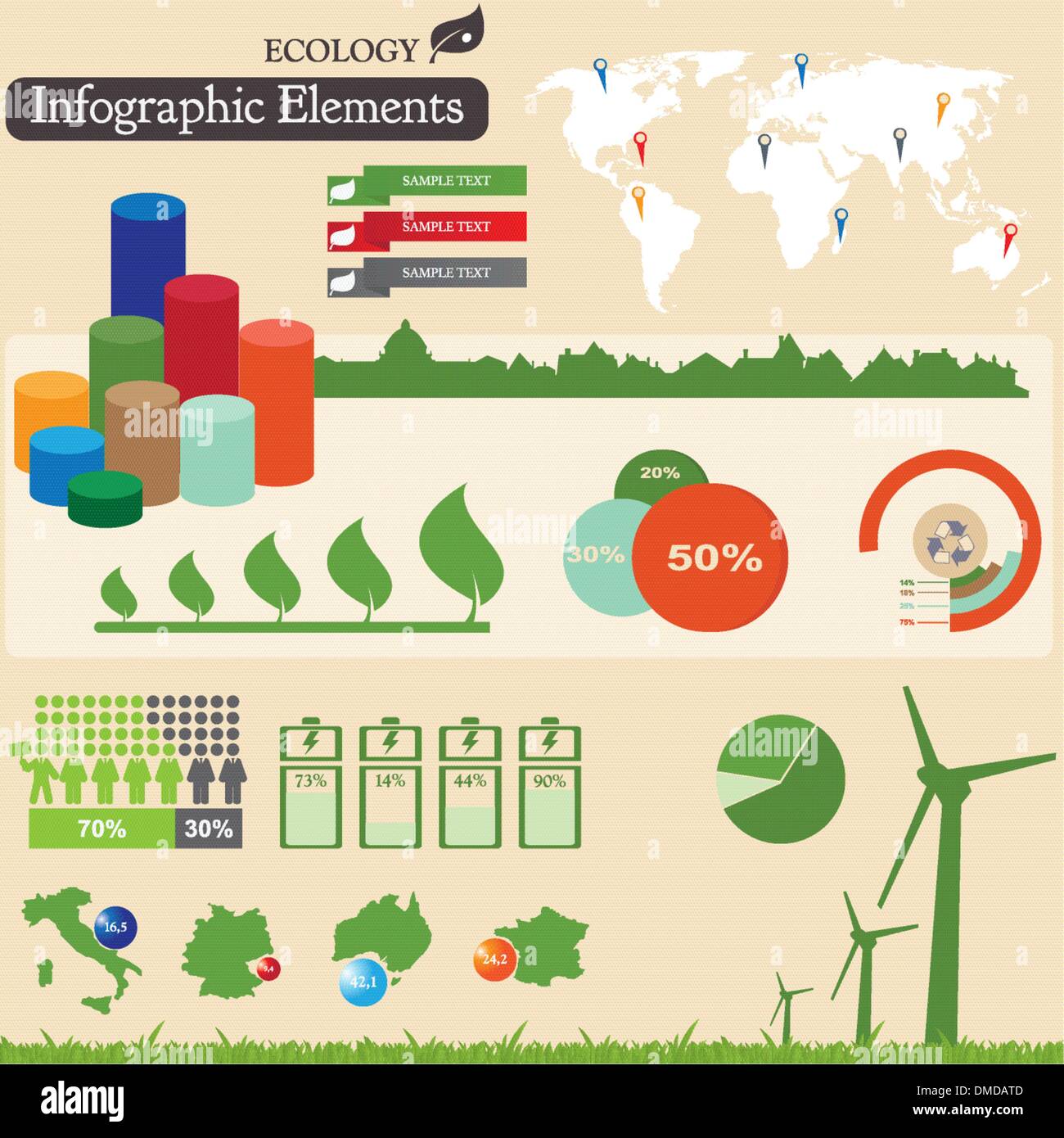 Éléments infographiques. Écologie Illustration de Vecteur